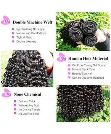 Ur Beautiful 8A Remy Human Hair Curly Bundles | 100% Brazilian Kinky Curly Hair - Natural Black 8-12 inches - Buy Online on GoSupps.com