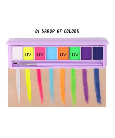 MEICOLY 2 Pack Water Activated Eyeliner Palette - Neon Face Paint & Graphic Eyeliner - UV Glow Fluorescent Body Paint - 16 Colors - Buy Online on GoSupps.com