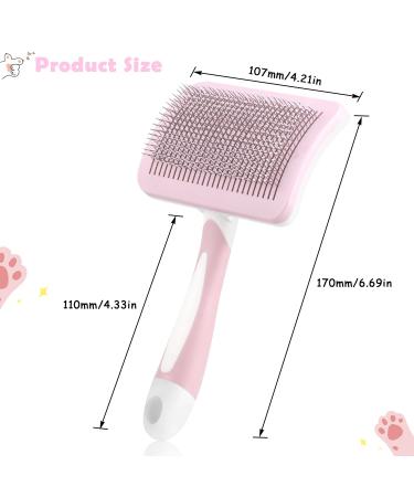 Self-Cleaning Cat Brush for Short-Haired Cats | Pet Grooming Brush with Grip - Ideal for Long & Short Hair (Pink) - Buy Online on GoSupps.com