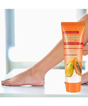 Papaya Whitening Deep Exfoliator Facial Scrub Exfoliating Cleanser Papaya Whitening Peeling Gel Whitening Brightening Exfoliating Peeling Gel for Women Girls for All Skin Types 100ml - Buy Online on GoSupps.com