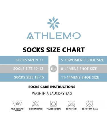 Athlemo Men's Bamboo Diabetic Socks 13-15 Black (6 Pack) - Breathable, Anti-Odor, Loose Fit Crew Socks for Superior Circulation | Size 11-14 - Buy Online on GoSupps.com