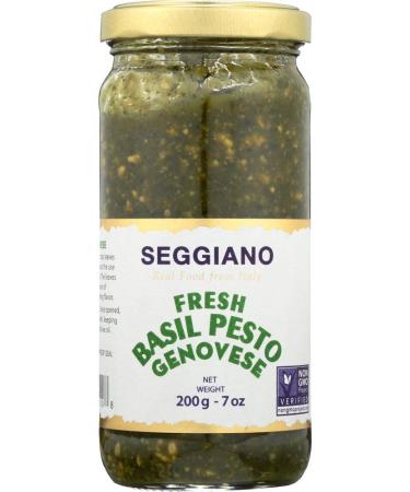 Seggiano Fresh Basil Pesto, Raw Basil Pesto Genovese - 7 Oz | Pack of 6