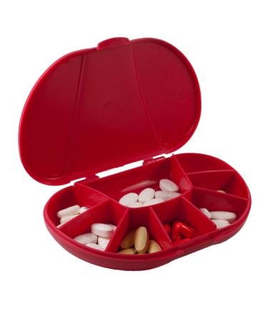 GMS Large Travel Size 8 Compartment Pill Organizer Holds up to 150 Pills (Size: 6.0"w X 4.0"d X 1.2"h) Made in USA