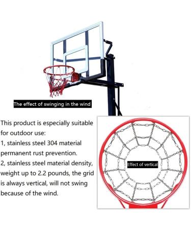 Dakzhou Basketball Net - 304 Stainless Steel Chain Braided, Rust Proof, Quick Installation - Buy Online on GoSupps.com