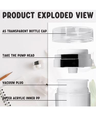 2PCS Cream Jar Vacuum Bottle 30ml Refillable Cosmetic Air Pump Jars - Portable Travel Container for Lotions & Creams - Buy Online on GoSupps.com