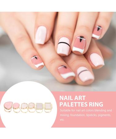SOIMISS Lot de 6 Palettes de M lange pour Nail Art en R sine Blanche et Color e Anneaux Ajustables pour Vernis et Gel Outil Pratique pour Maquillage Professionnel et Usage Domestique - Buy Online on GoSupps.com