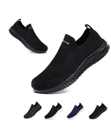Slip on sneakers men ladies women just shoes walking shoes outdoor sneakers sports shoes gym comfort light shoes breathable leisure shoes memory foam fitness sports hall 41 EU everything black