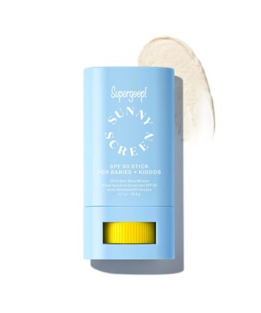 Supergoop! Sunnyscreen 100% Mineral Stick SPF 50, 0.7 oz - Face & Body Sunscreen for Babies & Kids - 100% Non-Nano Mineral Formula - Pediatrician Tested, Hypoallergenic, Fragrance & Silicone Free