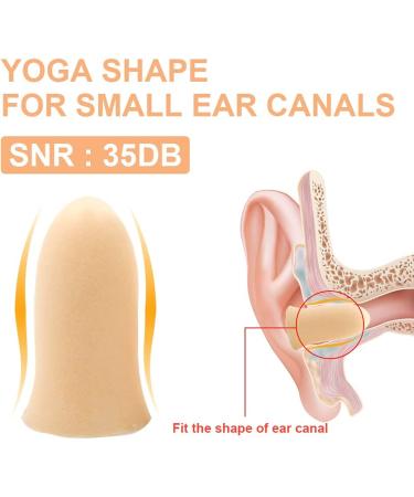 100 Pairs Slim Size Foam Ear Plugs for Small Ear Canals Women - 35dB SNR Noise Canceling Earplugs for Sleeping, Snoring, Work, Studying - Flesh Color Skin - Buy Online on GoSupps.com