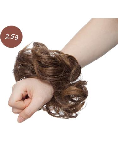 Light Brown Updo Ponytail Hair Extensions - Messy Scrunchies Bun for Women - Curly Wavy Hairpieces & Accessories - 25g - Buy Online on GoSupps.com