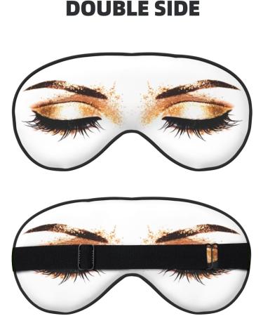 Soft Sleep Mask for Men & Women - Double-Sided Golden Eye Covers with Adjustable Strap | Blackout Blindfold for Travel & Home Use - Buy Online on GoSupps.com