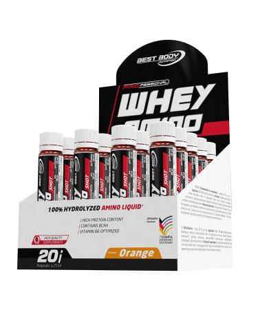 Best Body Nutrition Professional Whey Amino Shot - Orange - 20 ampoules of 25 ml per box - 500 ml - Buy Online on GoSupps.com