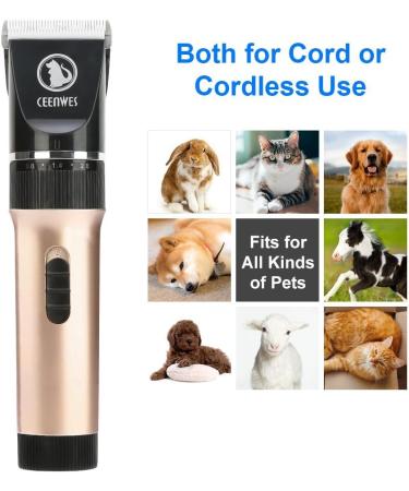 AOKEY Dog Clippers Low Noise Professional Hair Clipper Set with 4 Comb + Pro Accessories Rechargeable Shaving Tool - Buy Online on GoSupps.com