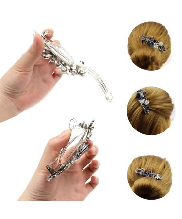 NODG Crystal Rhinestone Butterfly Hair Barrettes Set - Vintage French Clips for Women and Girls - Buy Online on GoSupps.com