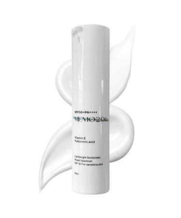 Sunscreen SPF50+PA++++ 50ml | Non-Sticky Lightweight Sunscreen Made for Sensitive Skin | No White Cast or Scent | With Vitamin E & Hyaluronic Acid
