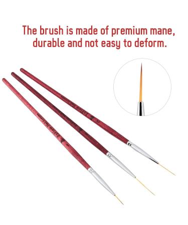 3pcs Nail Art Liner Brushes Set - Gel Painting & Diamond Application Tool for DIY Nail Design - Buy Online on GoSupps.com
