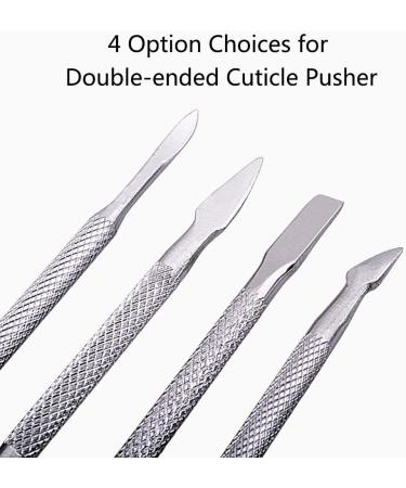 Stainless Steel Cuticle Pusher & Cutter Set - Professional Nail Cleaner Tool for Manicure & Pedicure - 4 Pcs/Set - Buy Online on GoSupps.com