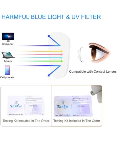 Tanlys Blue Light Blocking Glasses 2 Pack - Anti UV, Reduce Headache, Stylish Gaming Eyewear for Men and Women - Black Clear - Buy Online on GoSupps.com