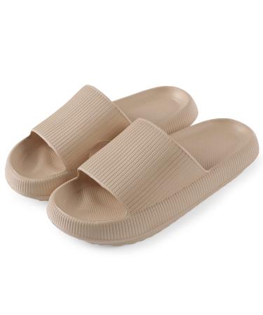 Monerffi women sandals outdoor slippers anti slip beach casual open toe sandals vintage anti-slip breathable lightweight platform 40/41 EU Khaki