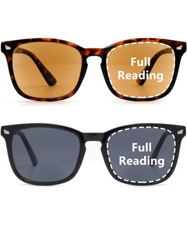Sehnsucht 2 Pack UV400 Fashion Reading Sunglasses for Men & Women - Full Readers Black & Demi | Stylish Sun Readers Online - Buy Online on GoSupps.com