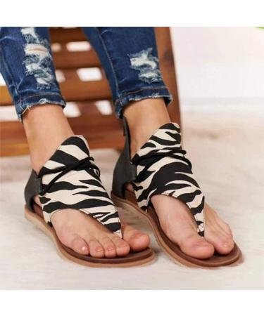 Women s Summer Leopard Print Flat Sandals | Oversized Gladiator Style with Zipper Casual Comfort in EU Size 39 - Buy Online on GoSupps.com
