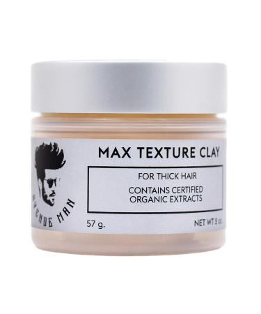 Max Texture Hair Clay For Men - (2oz) by Avenue Man Hair Products - Hair Pomade with Certified Organic Extracts for Wet or Dry Hair - Paraben-Free Hair Putty - Improved Formula - Made in the USA Unscented