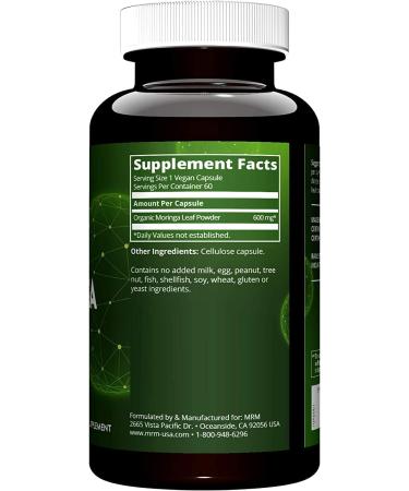 MRM Moringa Leaf Capsules | 60 Vegan Capsules for Health & Wellness - Buy Online on GoSupps.com