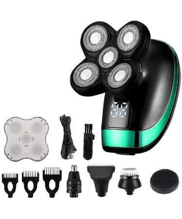 Head Shavers for Bald Men 5-in-1 Shaver Electric 5D Rechargeable Head Shaver Waterproof Rotary Razor Beard Nose Hair Trimmer Electric Shaver for Men
