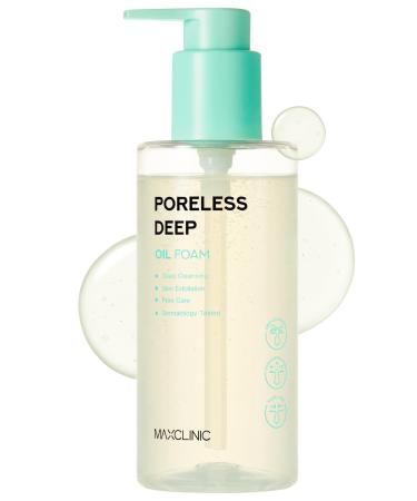 MAXCLINIC Poreless Deep Oil Foam Cleanser - Oil to Foam Face Wash Cleanser w/AHA BHA PHA Hyaluronic Acid and 6 Botanical Oils for Pore Care & Daily Makeup Cleansing - Korean Skincare (3.72 fl oz)