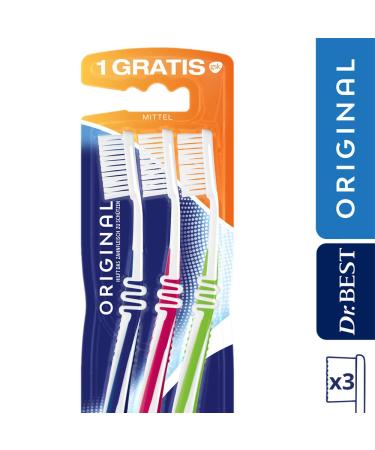 Dr. BEST Original Toothbrush - Medium (2+1 Free) | Protects Gums | Buy Internationally - Buy Online on GoSupps.com