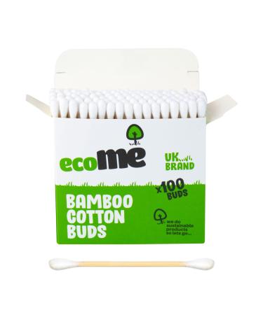 100 Bamboo Cotton Buds | Cotton Buds | Ear Cotton Buds | Qtips | Cotton Swabs 100 Count (Pack of 1)