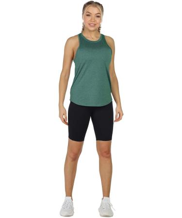 Icyzone Women's Racerback Workout Tank Tops - Pack of 3, Medium Charcoal/Jade/Hot Pink - Buy Online on GoSupps.com