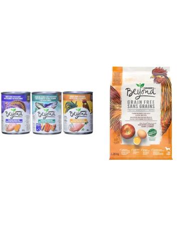 Beyond Grain Free Ground Entr e Natural Wet Dog Food Variety Pack 2.21 kg (6 x 368g) + Beyond Dry Dog Food Grain Free Farm-Raised Chicken & Egg Recipe - 1.36 kg Bag Dog Food + Dog Food White Meat Chicken&Egg