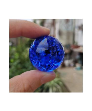 Fennchun crystal ice rack ball water wells bonsai glass ball main decoration ornaments feng shui figure marble ball gifts (color: blue size: 30mm) 30mm blue