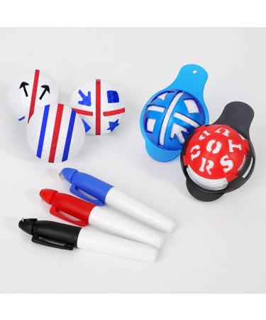 DESELL Golf Ball Marker Stencils Kit - 3 Ball Markers, 3 Color Line Pens - Triple Track Alignment Tool - Buy Online on GoSupps.com