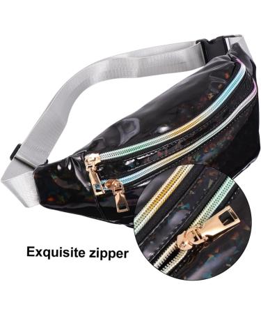 OFFSCH 1pc Men's Women Body Pocket Pu Bags Cross Fashion Sequin Belt Fanny Girls Waist Material 28X14X4cm Black - Buy Online on GoSupps.com