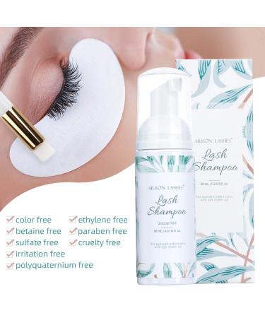 Eyelash Extension Shampoo & Brush | 60ml Foam Cleaner - Safe Mild Non-Irritating Makeup Remover for Salon & Home Use - Buy Online on GoSupps.com