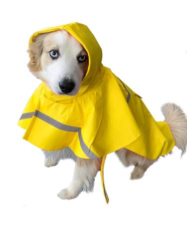 Ocsoso raincoat dog hundred coat for small and medium -sized dogs rain jackets dog waterproof dog rain jacket breathable and comfortable dog coat for rainy weather clothes (yellow s)