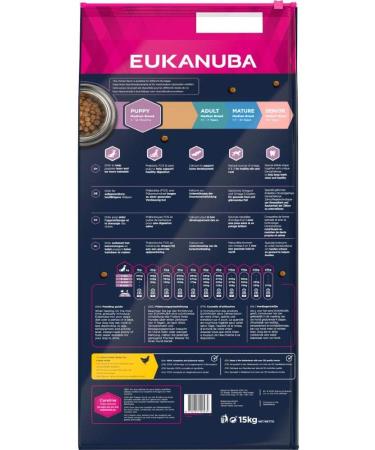 Eukanuba Puppy Food with Fresh Chicken Premium Dry Food for Medium Breeds | 15 kg - Ideal for Junior Dogs - Buy Online on GoSupps.com