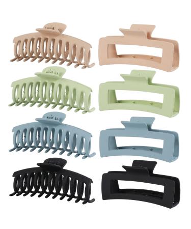 5 Inch Extra Large Hair Clips Big Claw Clips for Women Strong Hold Hair Claw Clips for Thick Long Curly Hair Oversized Non-slip Hair Claws Durable Matte Jumbo Claw Clips Hair Accessories with Variety Color 8 Pack
