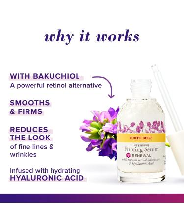 Burt's Bees Retinol Alternative Face Serum with Hyaluronic Acid - 1 oz | Intensive Firming Facial Care - Buy Online on GoSupps.com