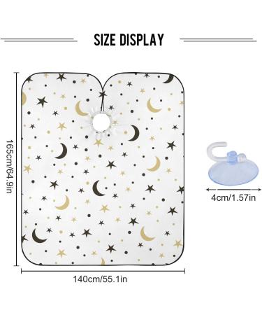 Waterproof Barber Cape - Black Gold Stars Moon | Unisex Hair Cutting Bib for Men & Women - Cheetah Design - Buy Online on GoSupps.com