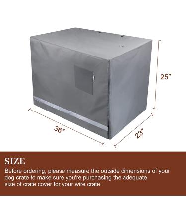 Yotache 36 Inch Dog Crate Cover - Waterproof 600D Polyester Indoor/Outdoor Pet Kennel Cover - Gray, Lightweight & Durable - Fits 36 Double Door Wire Cage with Reflective Strip - Buy Online on GoSupps.com