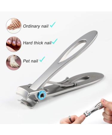 Uraqt Large Stainless Steel Nail Clipper - Ideal for Thick Nails Wide Jaw Toenail Scissors with Nail Files for Men & Women - Perfect for Easy Grooming - Buy Online on GoSupps.com