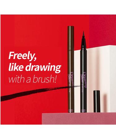 ETUDE Drawing Show Brush Eyeliner #BK801 Black - Long-Lasting Soft Brush for Eyes | K-Beauty Black_21AD - Buy Online on GoSupps.com