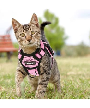 Breakproof Cat Dish Set with Adjustable Reflective Vest for Small Kittens - Pink XXS - Buy Online on GoSupps.com