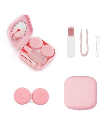 1 piece of contact lenses container contact lenses container contact lens container soft lenses contact lenses accessories contact lenses travel set for daily excursions such as travel and work (pink)