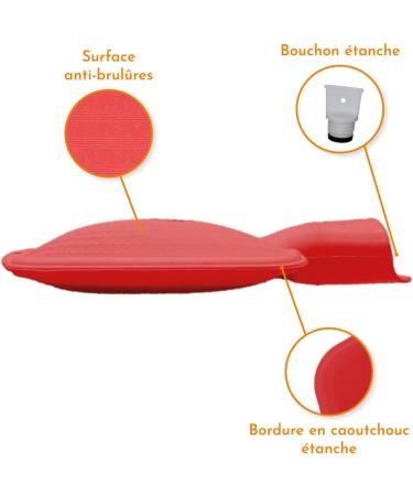 0.8 Litre Red Natural Rubber Hot Water Bottle - Eco-Friendly Comfort for All Seasons - Buy Online on GoSupps.com
