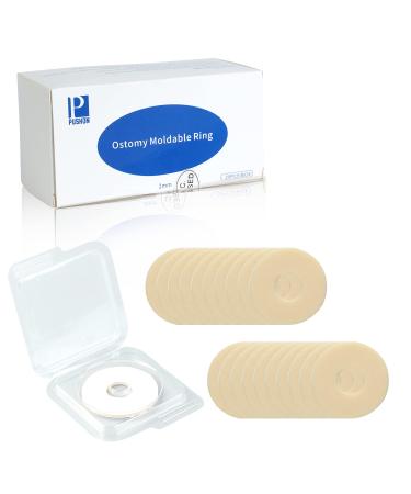 Ostomy Supplies, Elastic Barrier Rings, Hydrocolloid Skin Extender Rings for colostomy Bags, Universal Waterproof Rings with Skin Glue for Sealing ostomy Stoma Bag Odor, Pack of 20