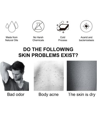  Pekoluta Soap for Men | Soap for Men with Essential Oils | Handmade Pine Whitening Soap to Remove Dust Mites Bacteriostasis Clean and Degrease with Dense Foam - Buy Online on GoSupps.com